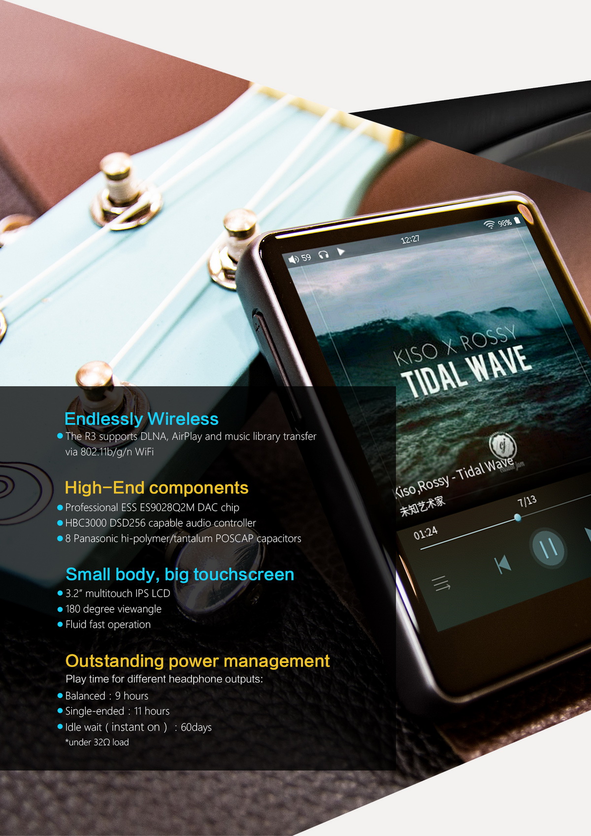 ขาย Hiby R3 สุดยอด DAP ระดับ Hi-Res รองรับ bluetooth 4.1 aptx