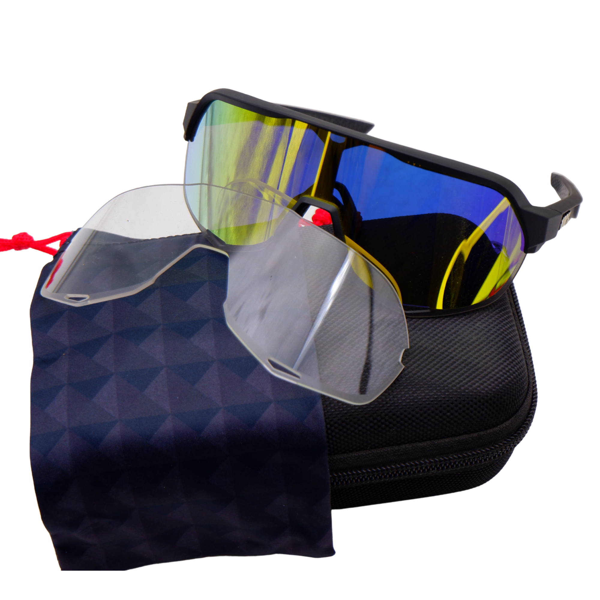 แว่นตาปั่นจักรยานแบบเปลี่ยนเลนส์ T-REX S0027 พร้อมกล่อง ผ้าเช็ดแว่น