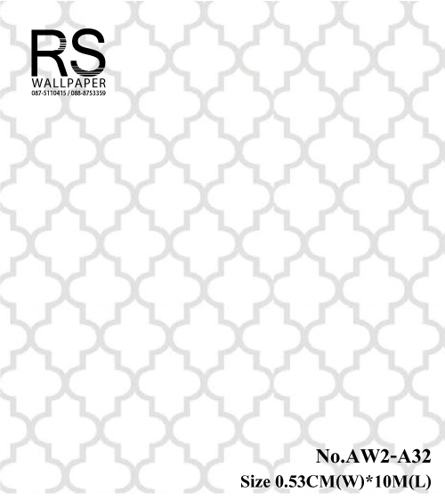 วอลเปเปอร์ลาย ฉลุโมเดินร์ พื้นสีขาว ลายสีเงิน AW2-A32