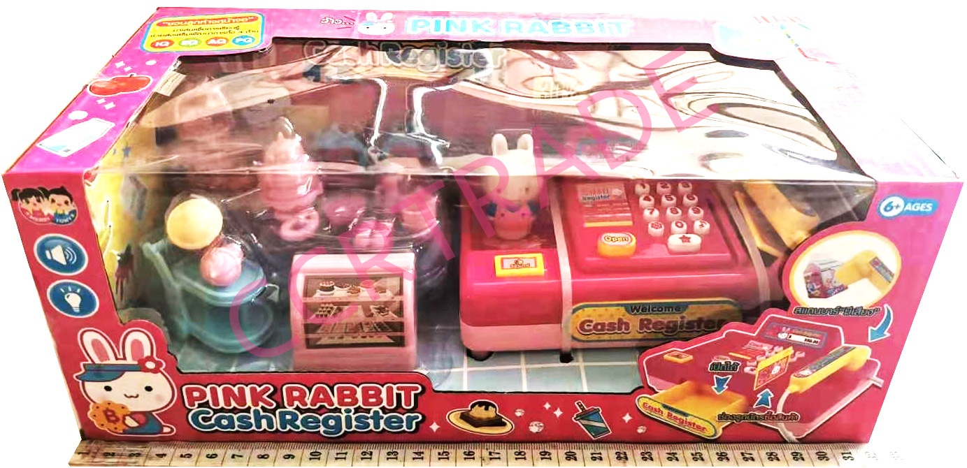 แคชเชียร์พิงค์แรบบิทมีเสียง มีไฟ(รุ่นใหม่) 13x32 ซม.(ลิขสิทธิ์แท้)(1x3)
