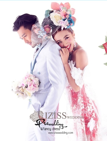PW095 - Pre order ชุดคู่ถ่ายพรีเวดดิ้ง (prewedding dress) & ชุดแต่งงานแฟนซี (Fancy wedding dress)ชายหญิง "ธีมสีเหลือง-ส้ม"