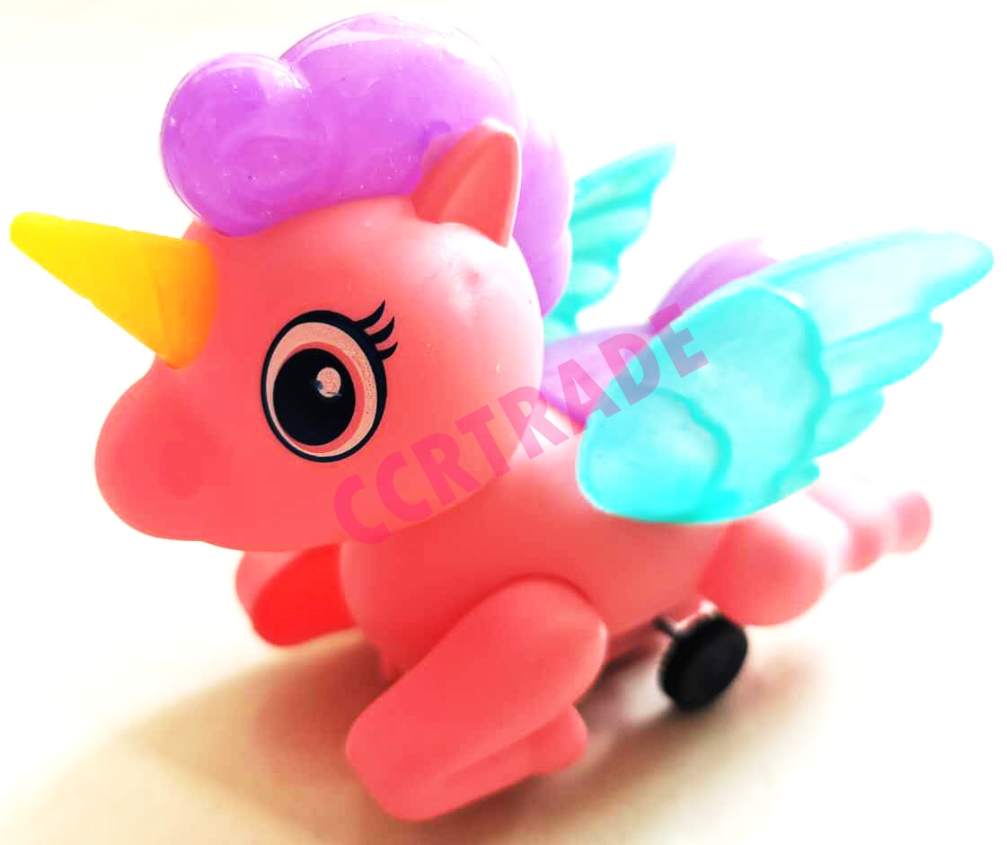 ม้ายูนิคอร์นสีหวานดึงสาย มีไฟถาด 9x11 ซม.(งานห้าง)