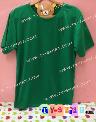 เสื้อยืดคอกลมแขนสั้นสีเขียวไมโล เสื้อยืดเปล่า เสื้อคอกลม