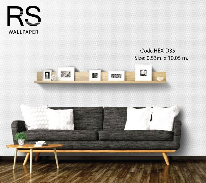 วอลเปเปอร์ลายโมเดิร์นเล็กหรูโทนสีขาวครีม HEX-D35