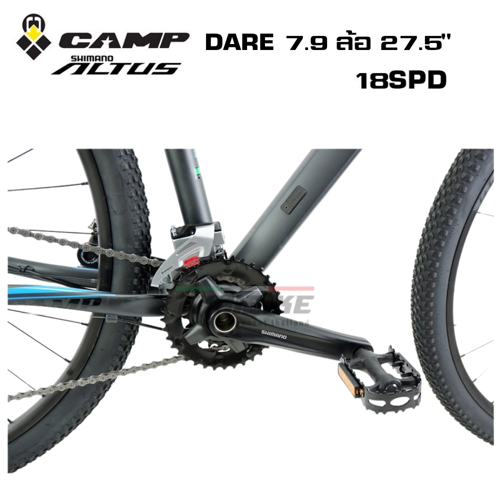 ล้อ 27.5 จักรยานเสือภูเขาเฟรม TOP อลูมิเนียมยี่ห้อ CAMP รุ่น DARE7.9 เกียร์ SHIMANO ALTUS