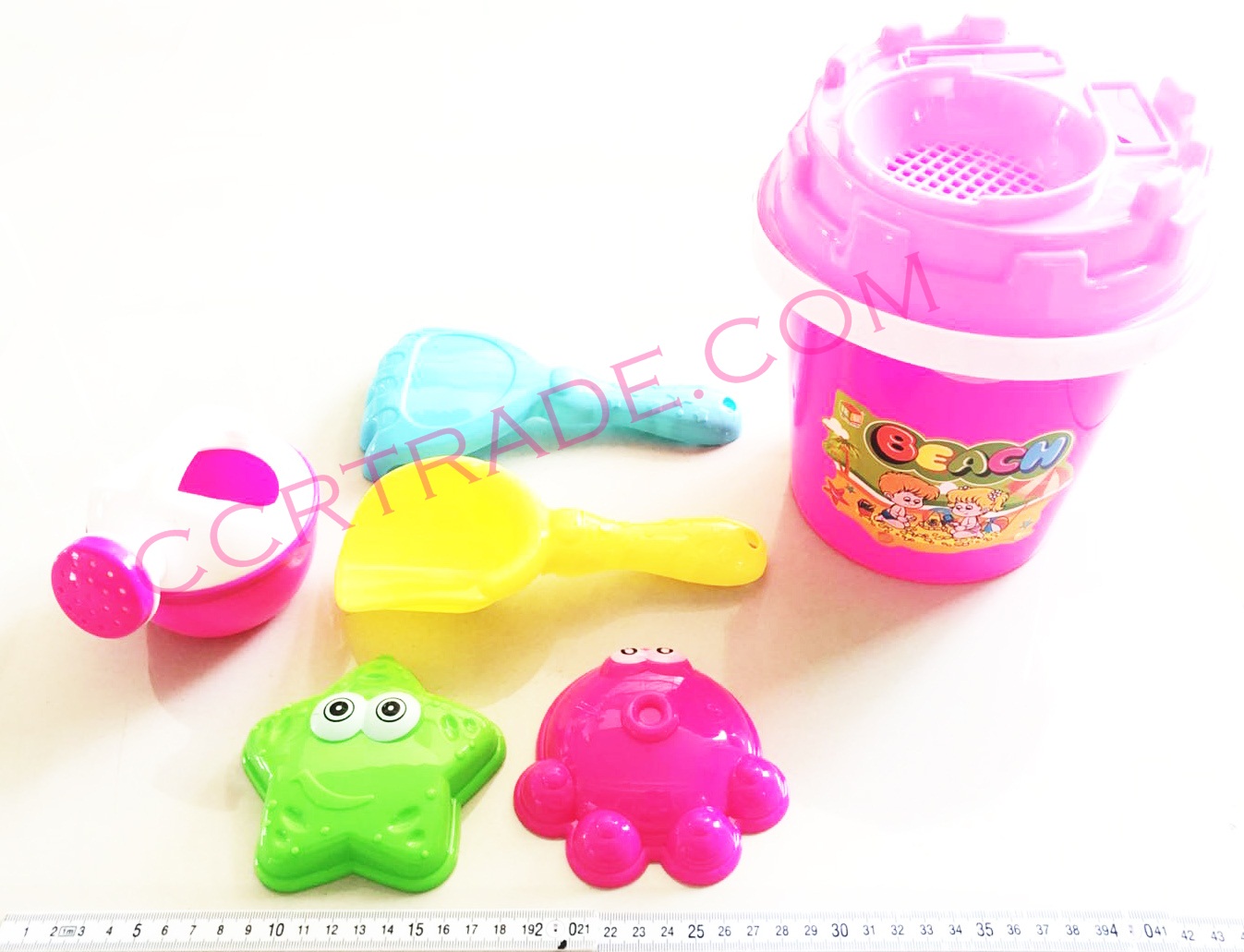 ถังเล่นทรายปราสาท+อุปกรณ์ถุงตาข่าย 19 ซม.(1x3)