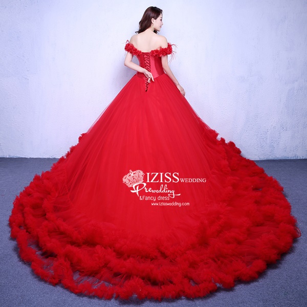 PW564- **พร้อมส่งค่ะ**ชุดคู่ถ่ายพรีเวดดิ้ง (prewedding dress) & ชุดแต่งงานแฟนซี (Fancy wedding dress)ชายหญิง "ธีมสีแดง"