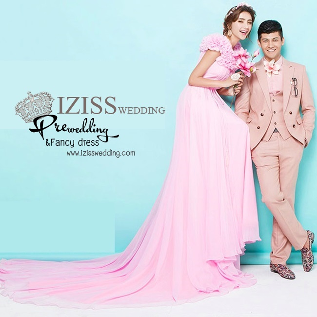 PW218 - Pre order ชุดคู่ถ่ายพรีเวดดิ้ง (prewedding dress) & ชุดแต่งงานแฟนซี (Fancy wedding dress)ชายหญิง "ธีมสีชมพู-น้ำตาล"