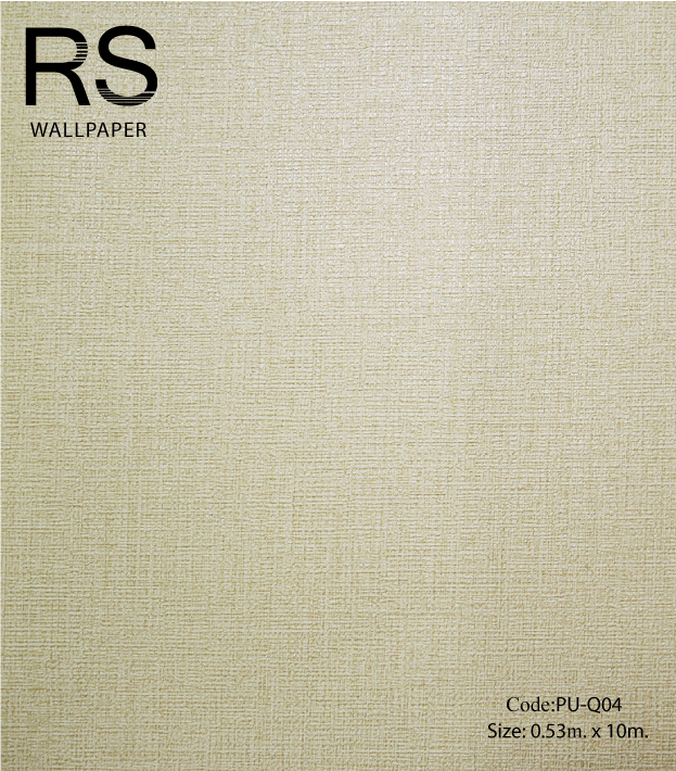 วอลเปเปอร์เทกเจอร์ผ้าพื้นสีครีมอมสีเหลืองอ่อนมีกลิตเตอร์สีเงิน PU-Q04