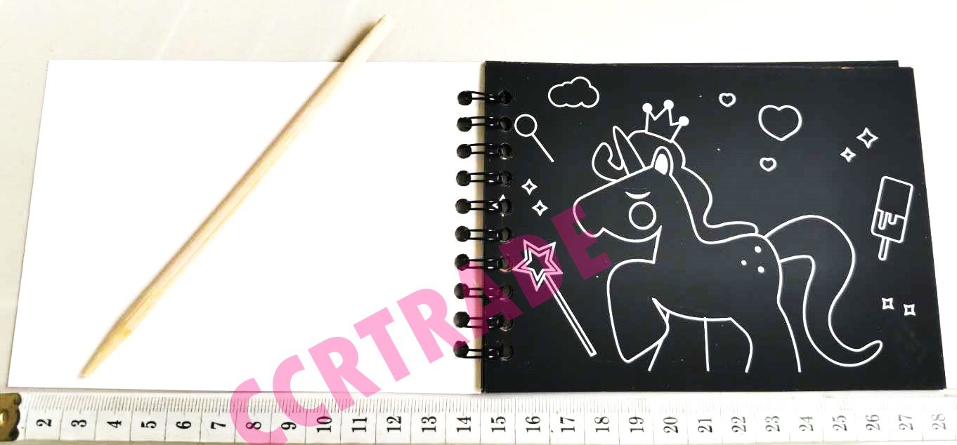 ชุดสมุดขูดสีรุ้ง 10 แผ่น+ไม้ขูด 10x14 ซม.