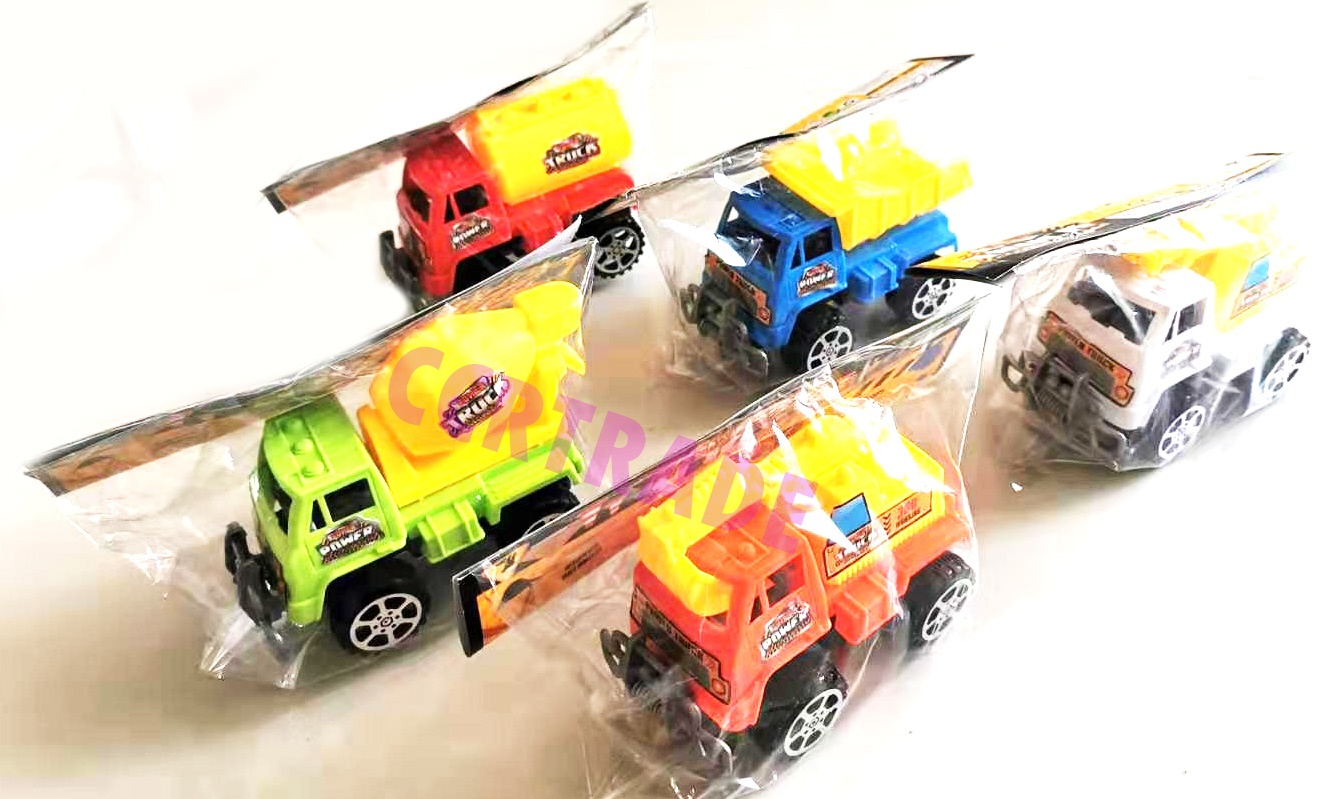 รถก่อสร้างสีสด 12 ซม.ถุง PVC คละแบบ