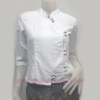 เสื้อผ้าไทยคอจีนแขนสามส่วนสีขาว เสื้อผ้าฝ้ายสวยๆสีขาว เสื้อทำงานผ้าไทยแขนสามส่วน เสื้อผ้าฝ้ายคอจีนสีขาว