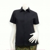 เสื้อผ้าไทยสีดำ เสื้อเชิ้ตอัดผ้ากาวเข้ารูปหญิง เสื้อใส่ผ้าซิ่นสีดำ เสื้อเชิ้ตสีดำกระดุมหน้า