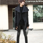 เสื้อโค้ทแฟชั่นนำเข้า เสื้อโค้ท เสื้อกันหนาว ตัวยาว พร้อมส่ง สีดำ คอปกใหญ่ ผ้านิ่ม ใส่ไปต่างประเทศได้