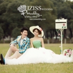 PW214 - Pre order ชุดคู่ถ่ายพรีเวดดิ้ง (prewedding dress) & ชุดแต่งงานแฟนซี (Fancy wedding dress)ชายหญิง "ธีมสีเขียว-ลายสก๊อตฟ้า"