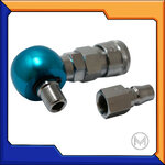 ข้อต่อลม คอปเปอร์ลมงอ 90องศา พร้อมตัวหมุนได้ (Blue)