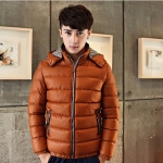 พร้อมส่ง เสื้อกันหนาว ผู้ชาย สีน้ำตาล ทรงบับเบิ้ล มีฮู้ด ถอดได้ คอปก แขนยาว ใส่กันหนาว ใส่เที่ยว ใส่กันหิมะ ใส่ไปต่างประเทศ แบบเท่