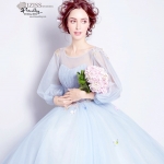 DL051 - **พรีออเดอร์** ชุดราตรี เดรสยาวออกงาน (Night party dresses) ชุดไปงานแต่งงานสวยๆ "ธีมสีฟ้า"