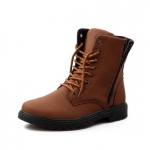 พร้อมส่ง รองเท้าบูทผู้ชาย รองเท้าหนัง รองเท้าหุ้มข้อ สีน้ำตาล แบบผูกเชือก ใส่แบบสุดเท่