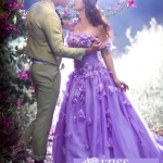 PW300 - **พรีออเดอร์** ชุดคู่ถ่ายพรีเวดดิ้ง (prewedding dress) & ชุดแต่งงานแฟนซี (Fancy wedding dress)ชายหญิง "ธีมสีม่วง"