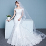 BR297 **พรีออเดอร์**ชุดแต่งงาน&ชุดเจ้าสาวแบบยาวสีขาวเกรดพรีเมี่ยม หรูหราน่ารัก สวยโดดเด่นไม่ซ้ำใคร