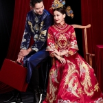 PW621 **พรีออเดอร์ค่ะ**ชุดแฟนซีกี่เพ้าประยุกต์ ชุดคู่ถ่ายพรีเวดดิ้ง ชุดยกน้ำชา ชุดแต่งงานแฟนซี ชุดจีนชายหญิง "ธีมสีแดงน้ำเงิน"