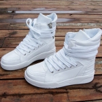 รองเท้าแฟชั่นผู้ชาย พร้อมส่ง รองเท้าผ้าใบผู้ชาย รองเท้าหุ้มข้อ สีขาว หุ้มข้อ ซิปข้าง