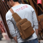 กระเป๋าคาดอกผู้ชาย พร้อมส่ง สีน้ำตาลเข้ม มีช่องสายหูฟัง มีช่องเก็บของเยอะ มีช่องเก็บของด้านหลัง สายปรับได้