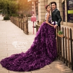 PW391 - **พรีออเดอร์**ชุดคู่ถ่ายพรีเวดดิ้ง (prewedding dress) & ชุดแต่งงานแฟนซี (Fancy wedding dress)ชายหญิง "ธีมสีม่วง"