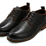 รองเท้าแฟชั่นผู้ชาย พรีออร์เดอร์ รองเท้าหนัง สีดำ แต่งของสีน้ำตาล ผูกเชือก ใส่เที่ยว ใส่ทำงาน