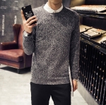พร้อมส่ง เสื้อไหมพรม คอกลม สีเทา แขนยาว สเวตเตอร์ผู้ชาย ผ้านุ่ม ใส่กันหนาว