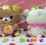 ตุ๊กตาคู่ ขนาด 5X6นิ้ว มีจุกติดรถ \รีลัคคุมะ Prince & Princess