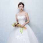 BR136 **พรีออเดอร์**ชุดแต่งงาน&ชุดเจ้าสาวแบบยาวสีขาวเกรดพรีเมี่ยม เปิดไหล่ มีแขน หรูหราน่ารัก สวยโดดเด่นไม่ซ้ำใคร