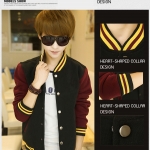 เสื้อเบสบอล ดำ-เทา Baseball Jacket ฺBlack-Maroon