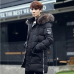 พร้อมส่ง โค้ทผู้ชาย ตัวยาว สีดำ มีฮู้ด แต่งขนสัตว์ คอปก มีซับใน ซิปเต็มตัว ใส่กันลม ใส่กันหิมะ ใส่กันหนาว