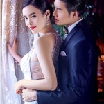 PW410- **พรีออเดอร์**ชุดคู่ถ่ายพรีเวดดิ้ง (prewedding dress) & ชุดแต่งงานแฟนซี (Fancy wedding dress)ชายหญิงสไตล์เจ้าชายเจ้าหญิง "ธีมสีเทา"