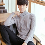 พร้อมส่ง เสื้อไหมพรมผู้ชาย สีเทา คอเต่า แขนยาว เนื้อผ้ายืดหยุ่นได้ดี ใส่กันหนาว สเวตเตอร์ผู้ชาย