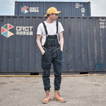 ชุดเอี้ยมยีนส์ ขายาว ยีนส์ฟอก เดินตะเข็บ ชุดเอี้ยมผู้ชาย