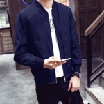 พร้อมส่ง แจ็คเก็ตผู้ชาย สีกรม แขนยาว ผ้าร่ม แจ็คเก็ตเบสบอล แฟชั่นผู้ชาย