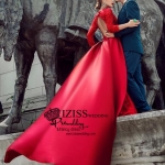 PW387 - **พรีออเดอร์**ชุดคู่ถ่ายพรีเวดดิ้ง (prewedding dress) & ชุดแต่งงานแฟนซี (Fancy wedding dress)ชายหญิง "ธีมสีแดง