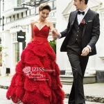 PW421- **พรีออเดอร์เฉพาะชุดผู้ชายค่ะ**ชุดคู่ถ่ายพรีเวดดิ้ง (prewedding dress) & ชุดแต่งงานแฟนซี (Fancy wedding dress)ชายหญิง "ธีมสีแดง-ดำ"