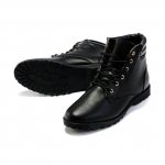 รองเท้าแฟชั่นผู้ชาย พร้อมส่ง รองเท้าหนังด้าน รองเท้าหุ้มข้อ สีดำ ผูกเชือก