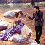 PW022 -**เลิกผลิตค่ะ** ชุดคู่ถ่ายพรีเวดดิ้ง (prewedding dress) & ชุดแต่งงานแฟนซี (Fancy wedding dress) "ธีมสีม่วง"