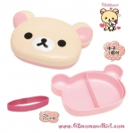 ++พร้อมส่ง++ กล่องข้าว อาหาร ขนม แบบมียางรัด ลาย โคะรีแลคคุมะ สีชมพู - Korilakkuma ด้านในมีช่องแบ่งอาหาร 1 ช่อง สินค้านำเข้าจากญี่ปุ่นแท้ 100% ค่ะ