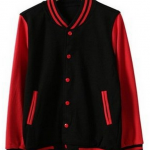 เสื้อเบสบอลสีดำแขนแดง Baseball Jacket Black-Red