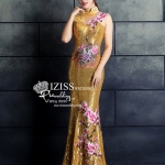 PW521- **พรีออเดอร์สีทอง**ชุดเลื่อมกี่เพ้ายาว ชุดยกน้ำชา ชุดถ่ายพรีเวดดิ้ง (prewedding dress) & ชุดแต่งงานแฟนซี (Fancy wedding dress) "ธีมสีเหลืองทอง"