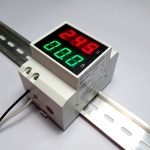AC 2-in-1 Voltmeter / Ammeter 200-450V 1-99A DIN Rail Mount