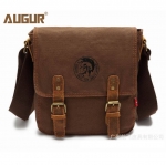 พร้อมส่ง กระเป๋าสะพายข้าง สีกาแฟ ผ้าแคนวาส สะพายข้างเท่ห์ๆ ใส่ ipad ได้