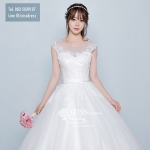 BR287**พรีออเดอร์**ชุดแต่งงาน&ชุดเจ้าสาวแบบยาวสีขาวเกรดพรีเมี่ยม เปิดไหล่ มีแขน หรูหราน่ารัก สวยโดดเด่นไม่ซ้ำใคร