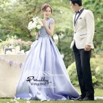 PW334 - **พร้อมส่งเฉพาะชุดผู้หญิงค่ะ** ชุดคู่ถ่ายพรีเวดดิ้ง (prewedding dress) & ชุดแต่งงานแฟนซี (Fancy wedding dress)ชายหญิง "ธีมชุดเจ้าสาวสีม่วง-ขาว"